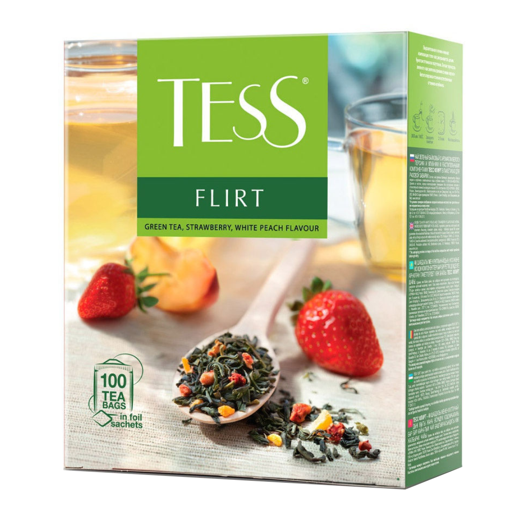 картинка Чай зеленый Tess Flirt в пакетиках, 100 шт. от магазина Кристалл